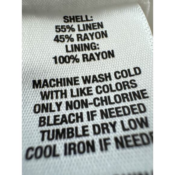 Biltmore Medium Linen Rayon Dress Ruffle StrapsTiered Pockets Cottagecore - Picture 9 of 10